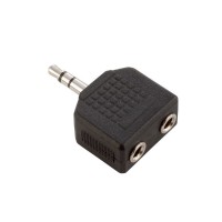 ADAM HALL 7556 | Adaptador en Y de 2 Minijacks hembra estéreo a Minijacks macho estéreo
