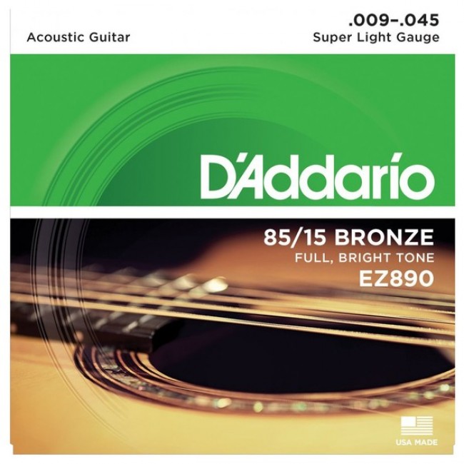 DADDARIO EZ890 | Cuerdas para Guitarra acústica super Light 