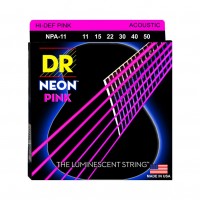 DR STRING NPA-11 | Cuerdas para Guitarra Acústica Neon Pink Calibres 11-50
