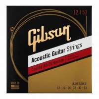 GIBSON SAG-CBRW12 | Cuerdas de Guitarra Acústica Coated 80/20 Bronce Calibres 12-53