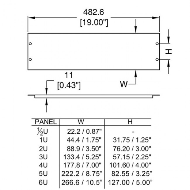 Penn Elcom R1268-4UK | Panel ciego de 4U para rack